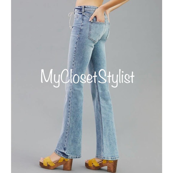 Nwt Pilcro LACE-UP Icon Flare Zipper Jeans 32 NEW With Tag Anthropologie - Picture 4 of 4